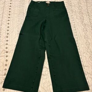 Forest Green Wide Leg Work Pants